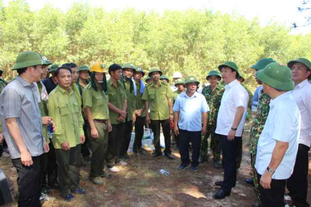 Lãnh đạo tỉnh trực tiếp chỉ đạo ngăn chặn cháy rừng tại Diễn Châu