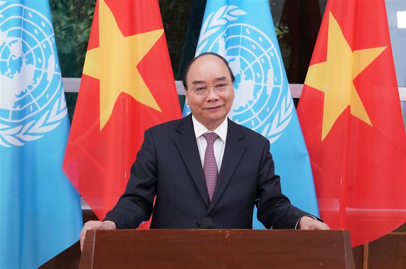 Thủ tướng Chính phủ Nguyễn Xuân Phúc: Thực tại càng cam go, thử thách, chúng ta càng cần đoàn kết, hợp tác, tăng cường chủ nghĩa đa phương với trung tâm là Liên Hợp Quốc - Ảnh: VGP/Quang Hiếu
