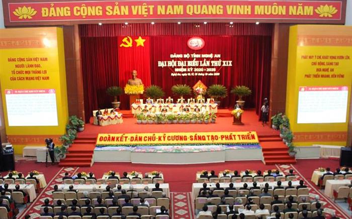 Khai mạc trọng thể Đại hội Đại biểu Đảng bộ tỉnh Nghệ An lần thứ XIX nhiệm kỳ 2020-2025