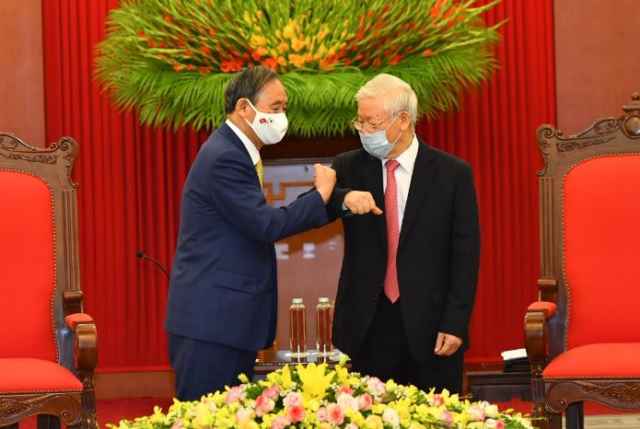 Tổng Bí thư, Chủ tịch nước Nguyễn Phú Trọng tiếp Thủ tướng Nhật Bản Suga Yoshihide