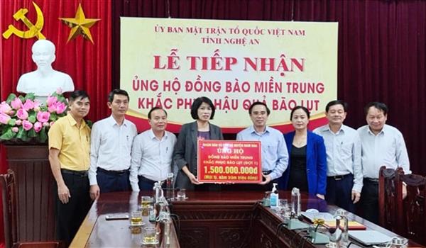 Nghệ An: Hơn 47 tỉ đồng đăng ký ủng hộ đồng bào vùng lũ miền Trung