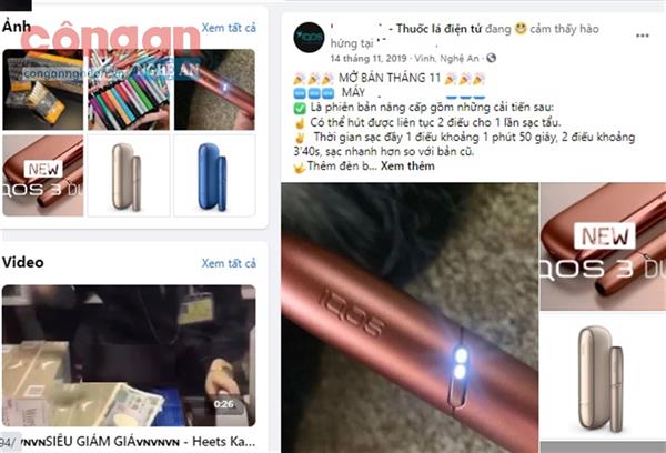Xử lý nghiêm hành vi kinh doanh thuốc lá điện tử qua mạng xã hội