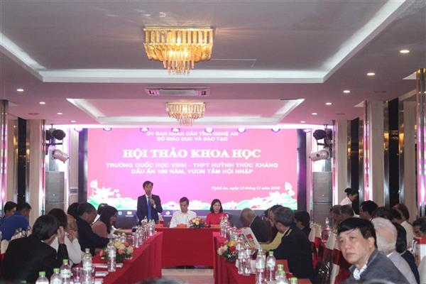 Hội thảo khoa học Trường Quốc học Vinh - THPT Huỳnh Thúc Kháng dấu ấn 100 năm, vươn tầm hội nhập