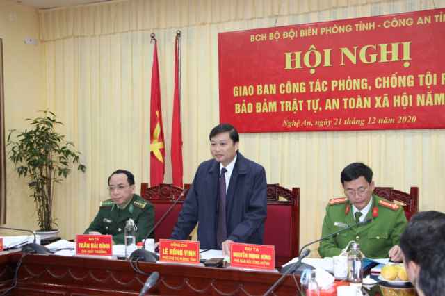 Giao ban công tác PCTP giữa Công an tỉnh Nghệ An và Bộ đội Biên phòng tỉnh năm 2020