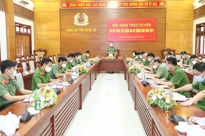 Công an Nghệ An sơ kết công tác 6 tháng đầu năm 2021