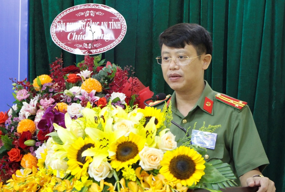 Thượng tá Đinh Anh Dũng, Trưởng phòng Tổ chức cán bộ phát biểu chỉ đạo Đại hội