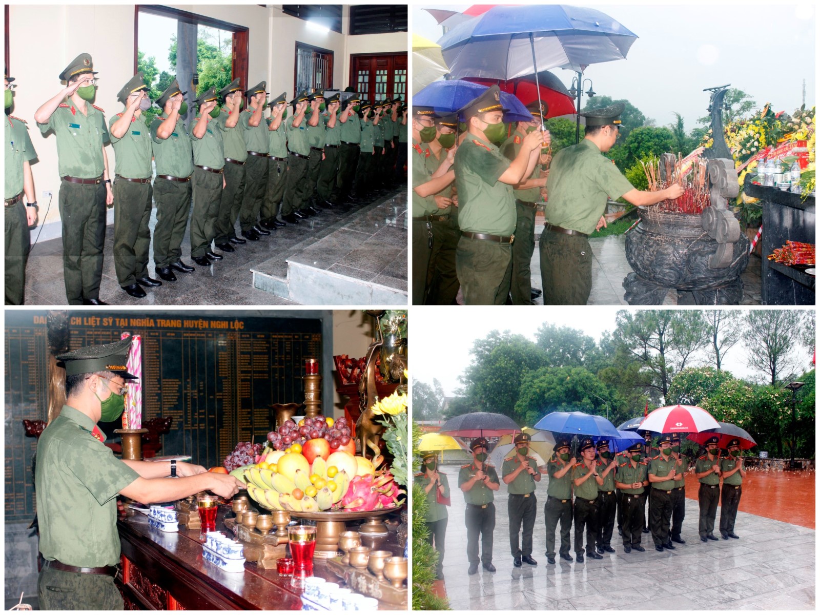 Lãnh đạo, chỉ huy Phòng Tham mưu dâng hoa dâng hương tại Nghĩa trang liệt sĩ huyện Nghi Lộc.