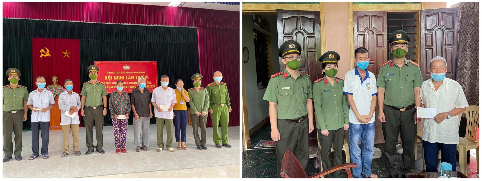 Phòng Tổ chức cán bộ Công an Nghệ An tặng quà cho các thương binh và thân nhân liệt sĩ.