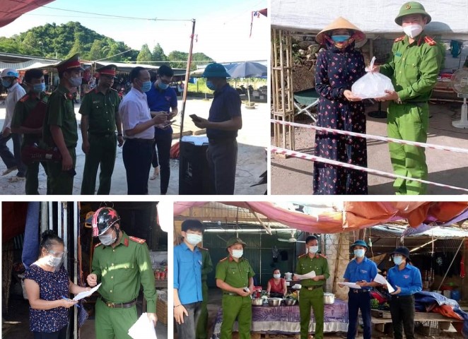 Công an huyện Quỳ Hợp triển khai lực lượng phòng chống dịch và hỗ trợ người dân gặp khó khăn