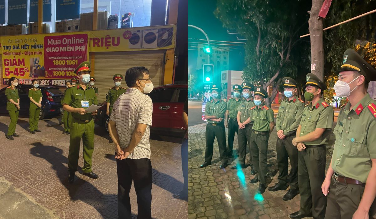Các đồng chí Lãnh đạo Công an tỉnh trực tiếp chỉ đạo tại các chốt