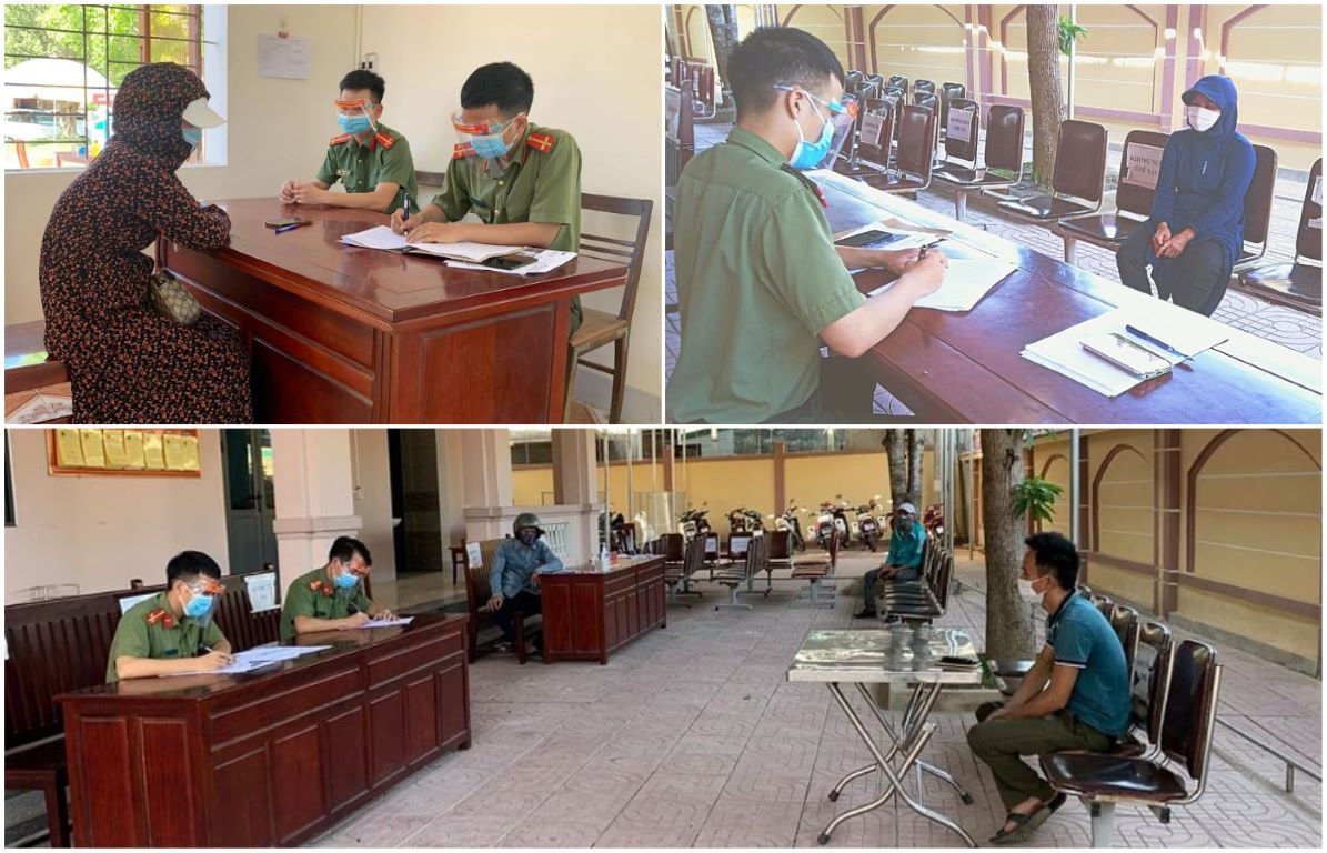 Công an Đô Lương làm việc với các trường hợp đăng thông tin sai sự thật