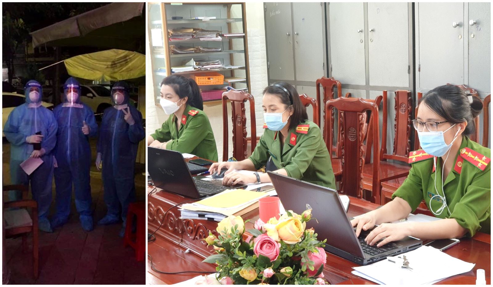 Tổ truy vết F0, F1 của Công an thành phố Vinh làm ngày cày đêm