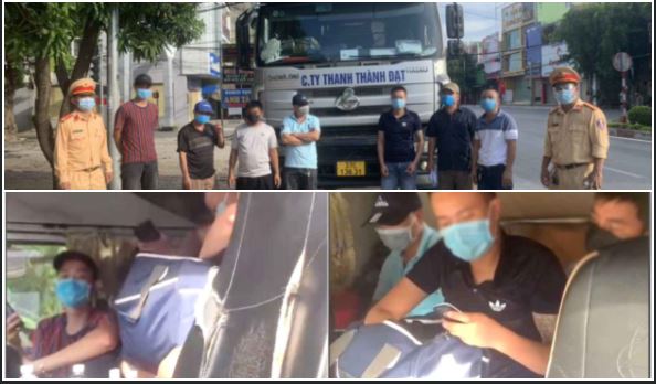 Phát hiện nhóm người trốn trong buồng lái của xe đầu kéo