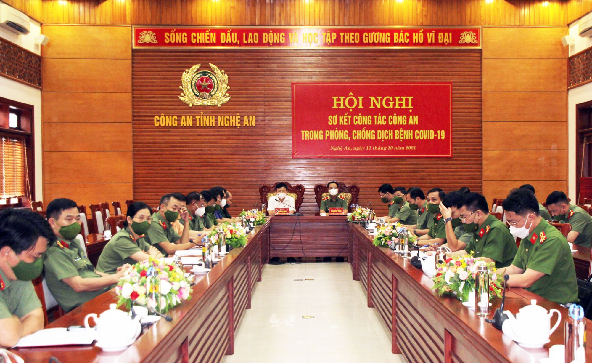 Toàn cảnh Hội nghị tại điểm cầu Công an tỉnh Nghệ An