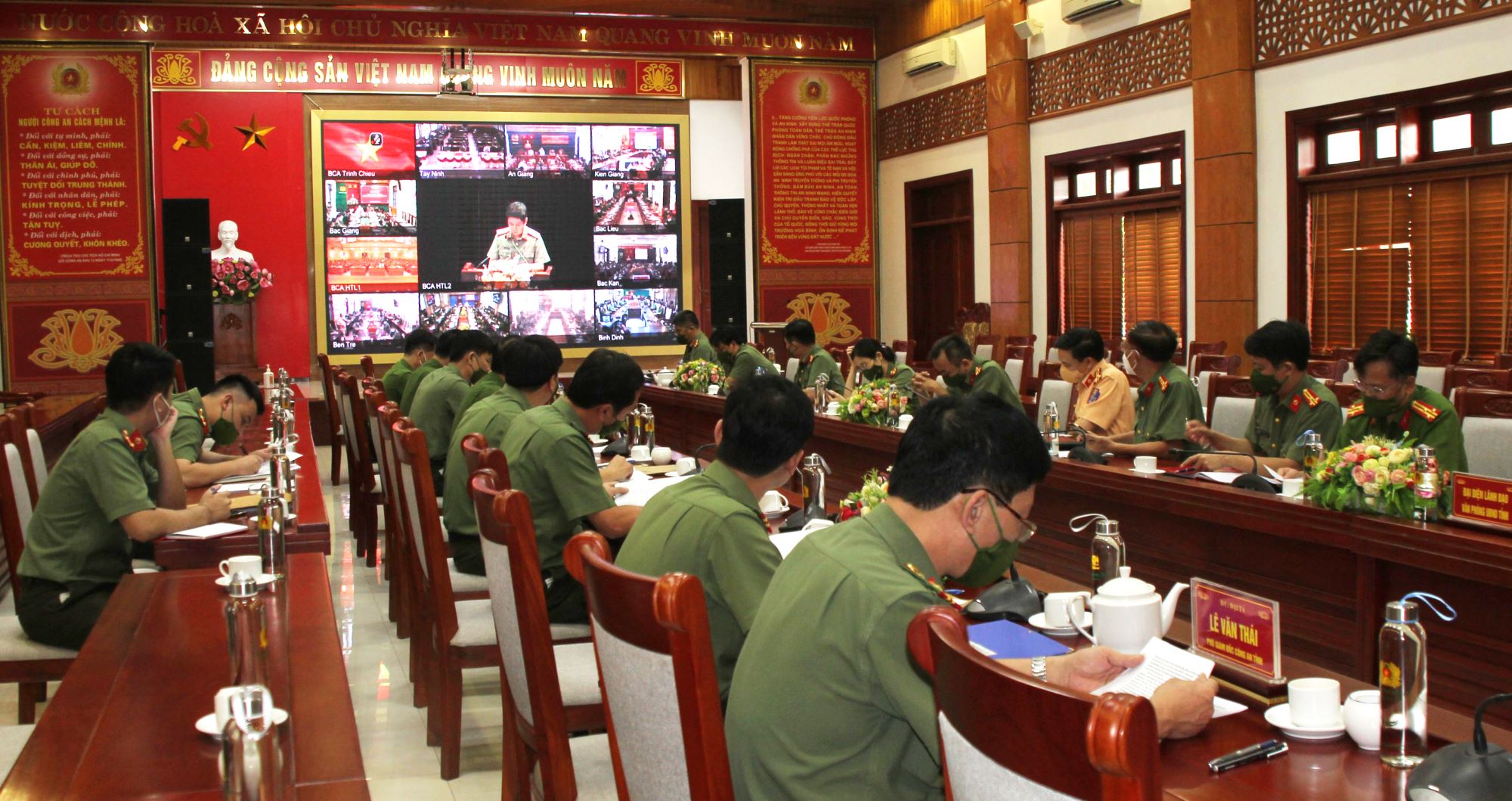 Toàn cảnh Hội nghị tại điểm cầu Công an tỉnh Nghệ An