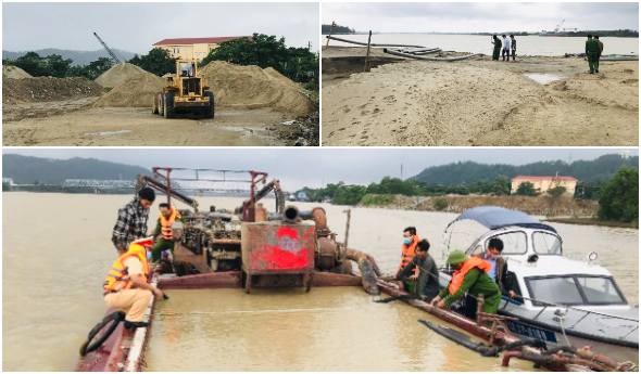 Phát hiện, xử lý phà công suất lớn khai thác cát trái phép