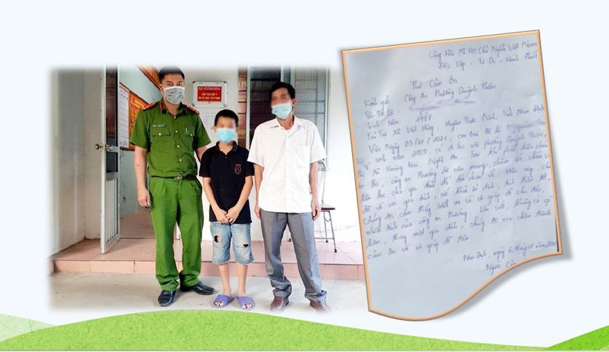 Công an phường giúp cháu bé bị lạc về với gia đình
