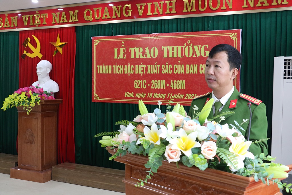 Đồng chí Thượng tá Nguyễn Hữu Cường, Trưởng phòng Cảnh điều tra tội phạm về ma túy báo cách thành tích của các chuyên án