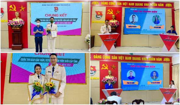 Những đoàn viên tuyên truyền giỏi trong sắc phục Công an nhân dân