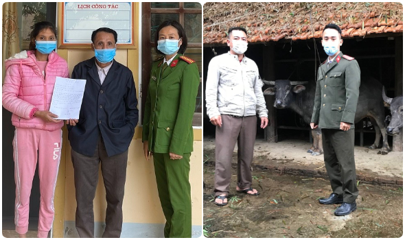 Những việc làm trách nhiệm, tình nghĩa của cán bộ, chiến sỹ Công an các xã Nghi Thịnh (trái), Nghi Đồng, huyện Nghi Lộc đã để lại ấn tượng tốt đẹp trong lòng Nhân dân
