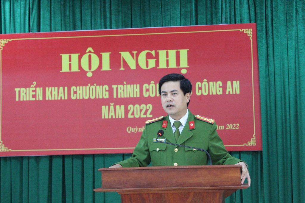Đồng chí Đại tá Nguyễn Đức Hải, Phó Giám đốc Công an tỉnh phát biểu chỉ đạo