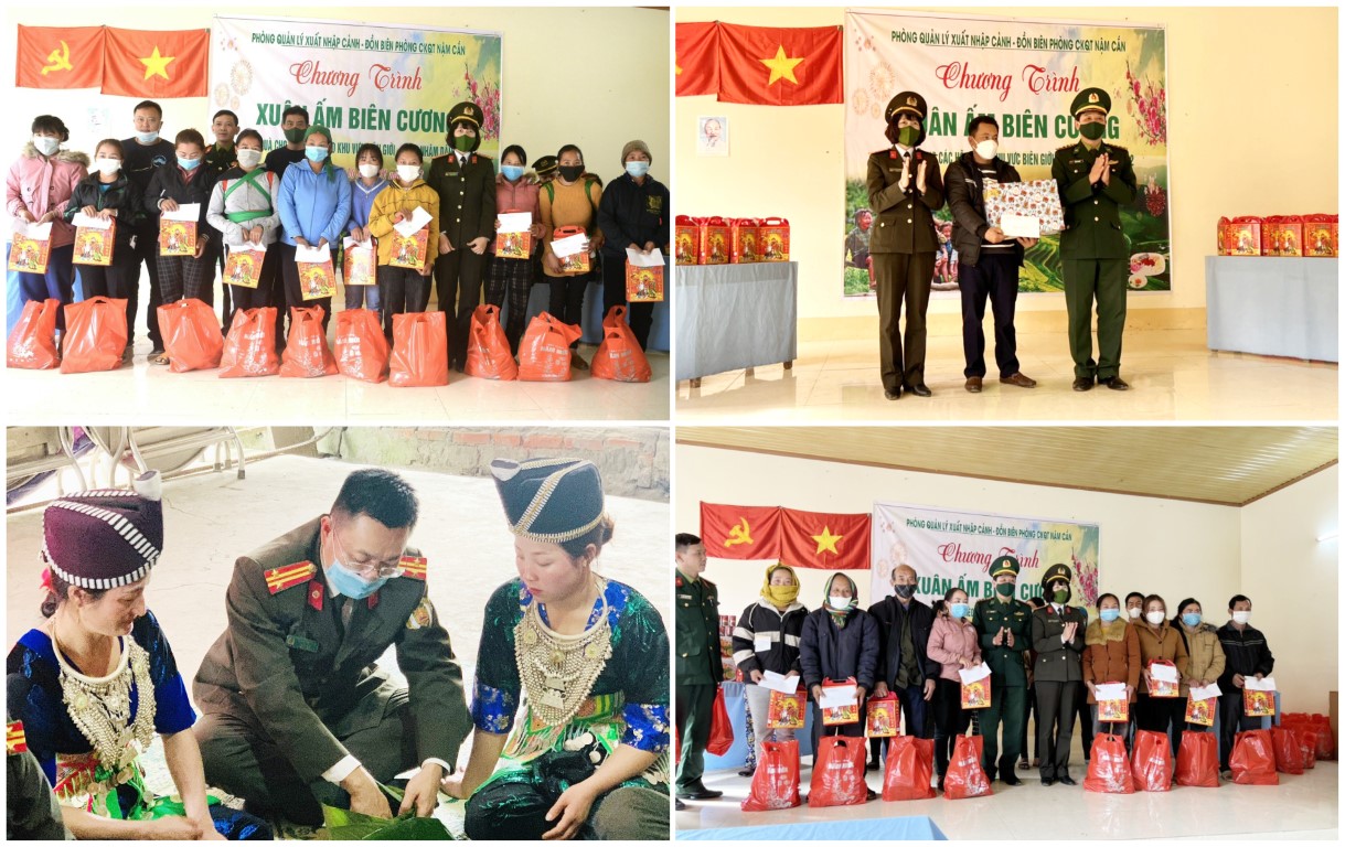 Đồng bào nghèo vùng biên rất vui mừng khi vừa được nhận quà Tết, vừa được tham gia vào các hoạt động vui Xuân