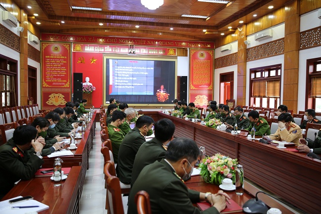 Hội nghị được tổ chức trực tuyến từ Bộ Công an tới Công an các địa phương
