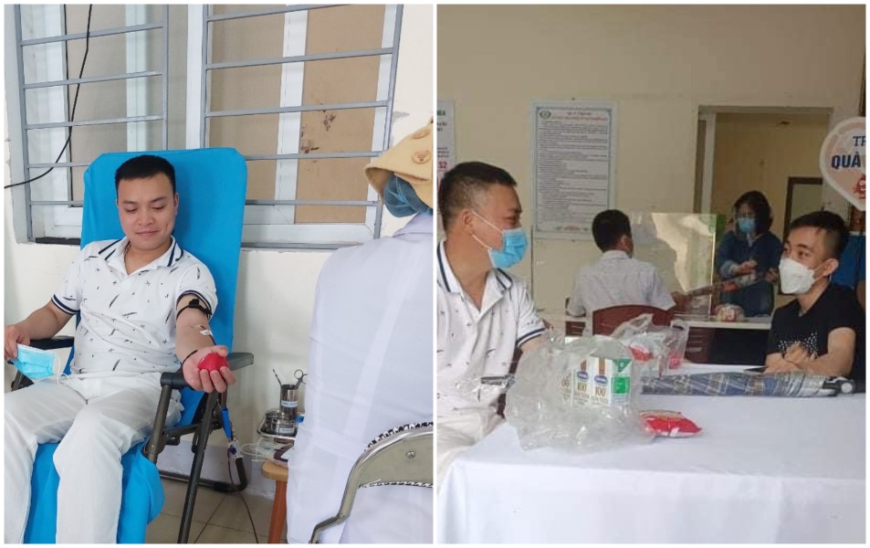 Dù đang đi công tác nhưng Thượng uý Lô Sinh Cơ vẫn kịp hiến máu cứu người