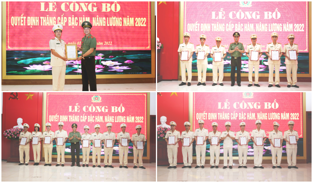 Lễ công bố quyết định thăng cấp bậc hàm, nâng bậc lương