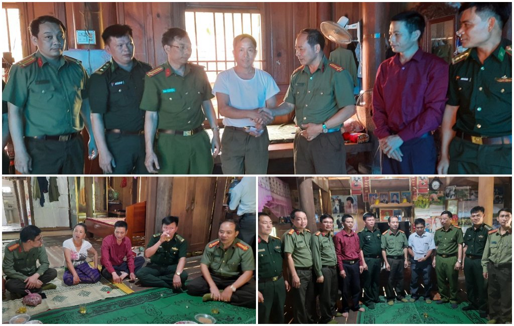 Lực lượng Công an phối hợp cơ quan chức năng tranh thủ người có uy tín trên địa bàn xã Nậm Giải