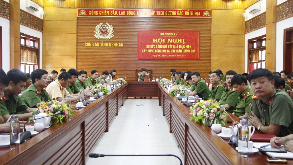 Toàn cảnh Hội nghị tại điểm cầu Công an tỉnh Nghệ An