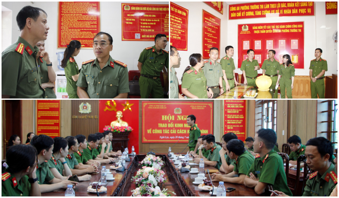 Công an tỉnh Hà Tĩnh học tập, trao đổi kinh nghiệm về cải cách hành chính tại Công an tỉnh Nghệ An