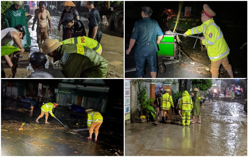 Cảnh sát Giao thông dọn dẹp các tuyến đường