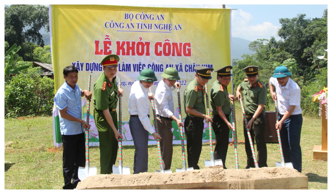 Công an tỉnh Nghệ An khởi công nhà làm việc Công an xã tại 02 huyện Quỳ Châu, Quế Phong