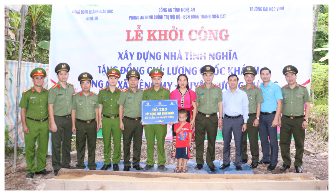 Khởi công xây dựng nhà tình nghĩa tặng cán bộ Công an