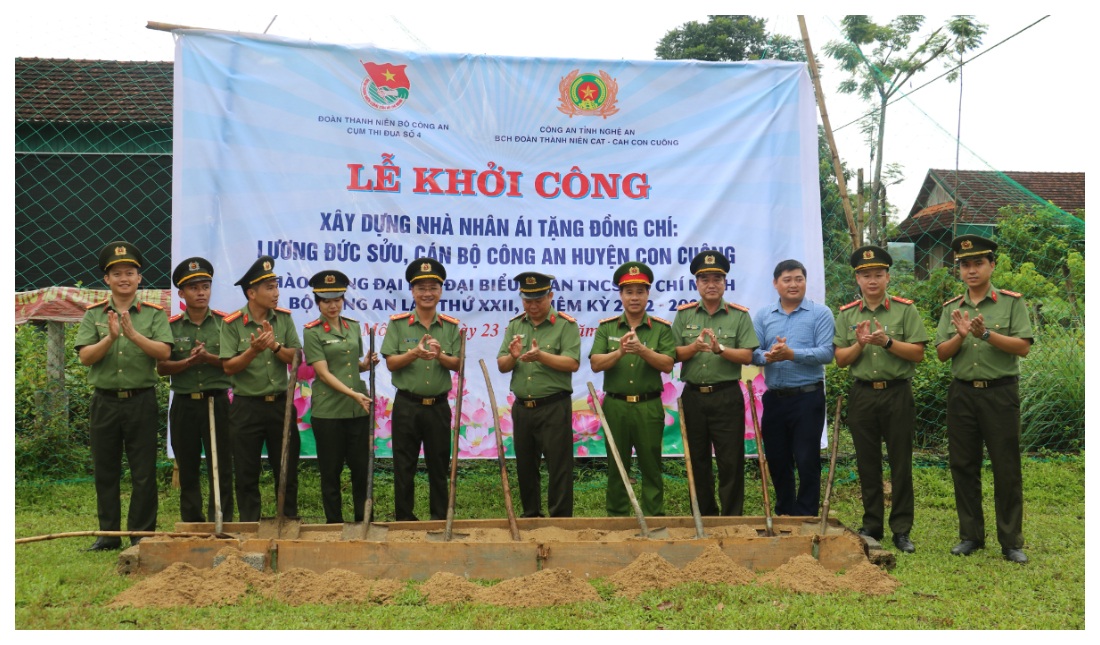 Khởi công xây dựng nhà tình nghĩa cho cán bộ Công an có hoàn cảnh khó khăn