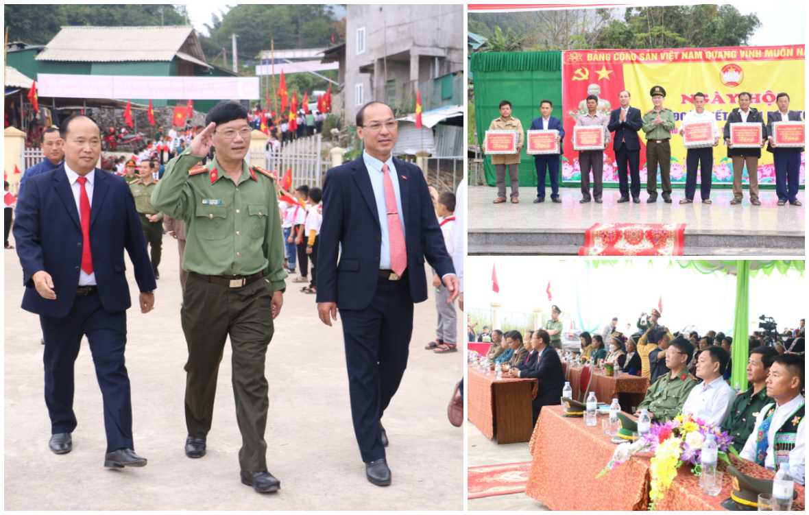 Lãnh đạo Công an tỉnh dự Ngày hội Đại đoàn kết toàn dân tại huyện Kỳ Sơn