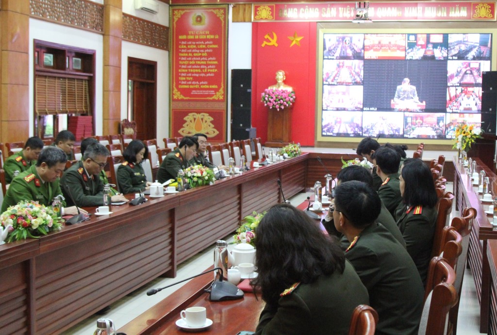 Toàn cảnh điểm cầu Công an tỉnh Nghệ An