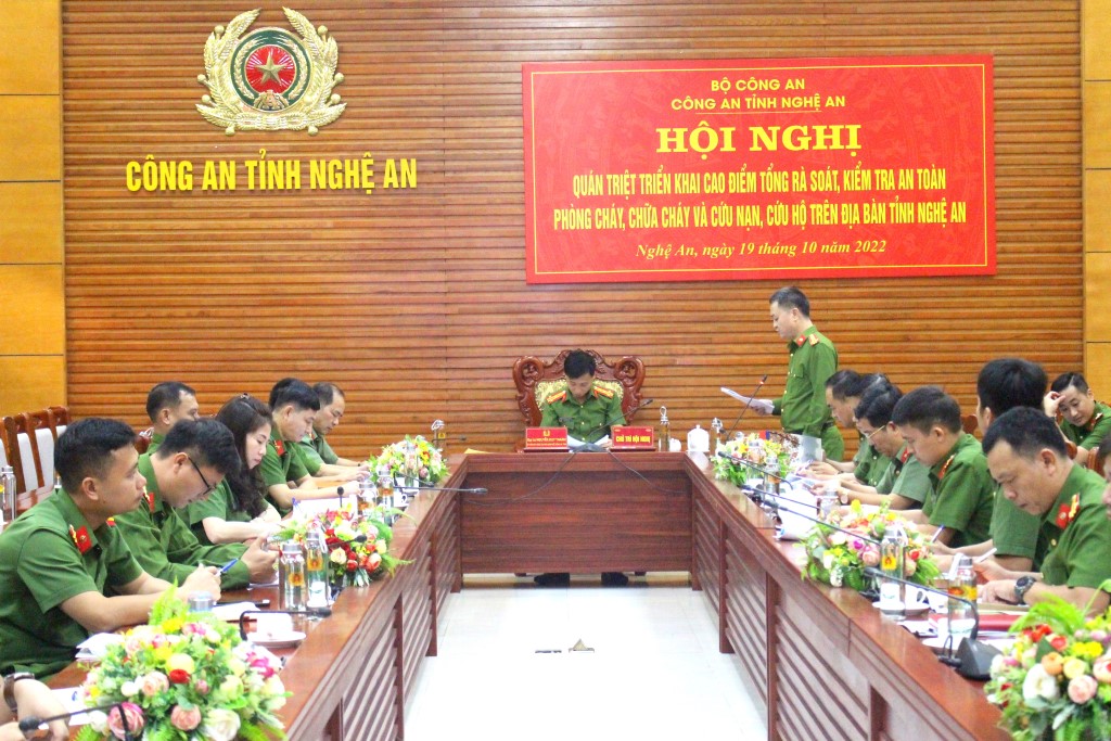 Công an Nghệ An tổ chức Hội nghị trực tuyến quán triệt triển khai cao điểm tổng rà soát, kiểm tra an toàn phòng cháy, chữa cháy và cứu nạn, cứu hộ