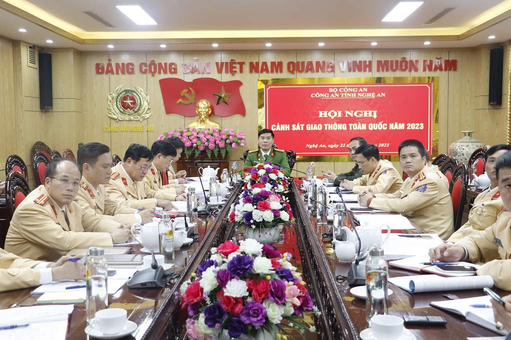 Toàn cảnh Hội nghị tại điểm cầu Công an tỉnh Nghệ An