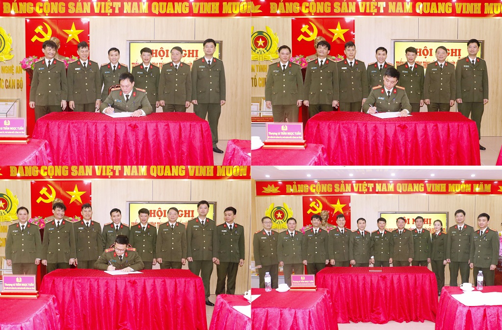 Các đội công tác ký cam kết thi đua