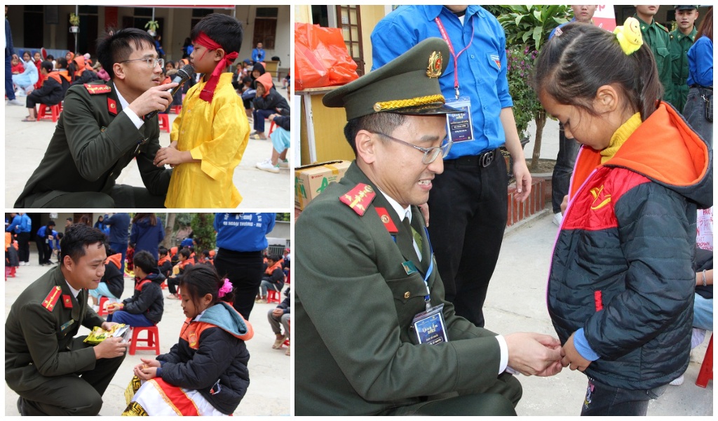  Đoàn thiện nguyện tổ chức các chương trình vui chơi văn nghệ, tặng quà, phát kẹo đến học sinh