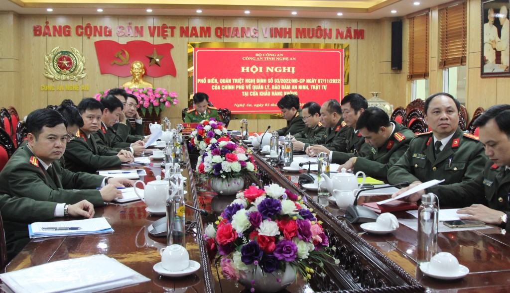 Toàn cảnh Hội nghị tại điểm cầu Công an Nghệ An