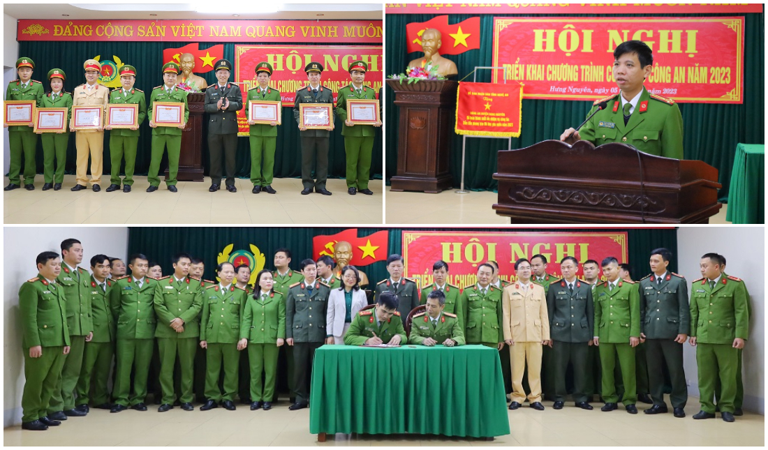 Công an huyện Hưng Nguyên triển khai chương trình công tác năm 2023