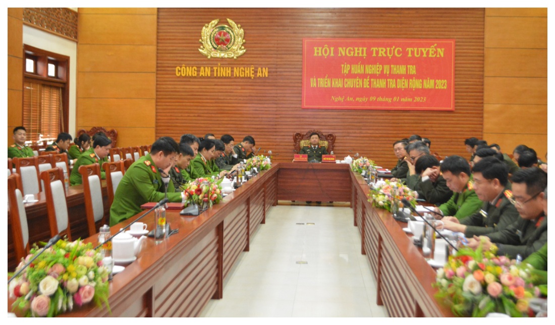 Hội nghị trực tuyến tập huấn nghiệp vụ thanh tra Công an nhân dân và triển khai chuyên đề thanh tra diện rộng năm 2023
