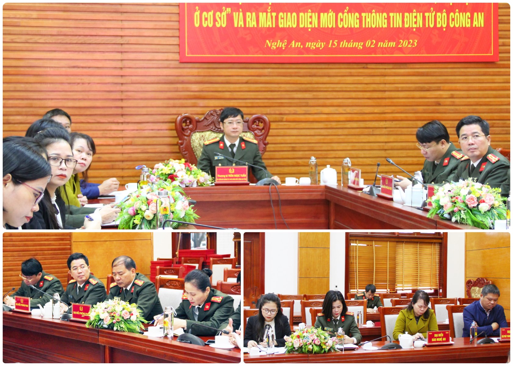Các đại biểu dự Hội nghị tại điểm cầu Công an Nghệ An
