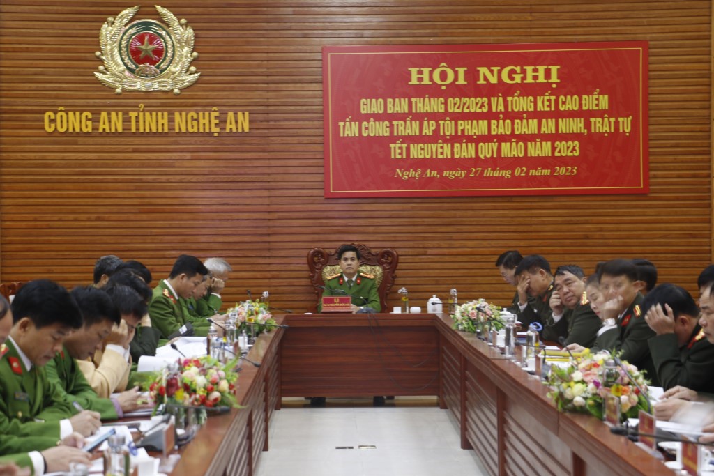Tại điểm cầu Công an Nghệ An