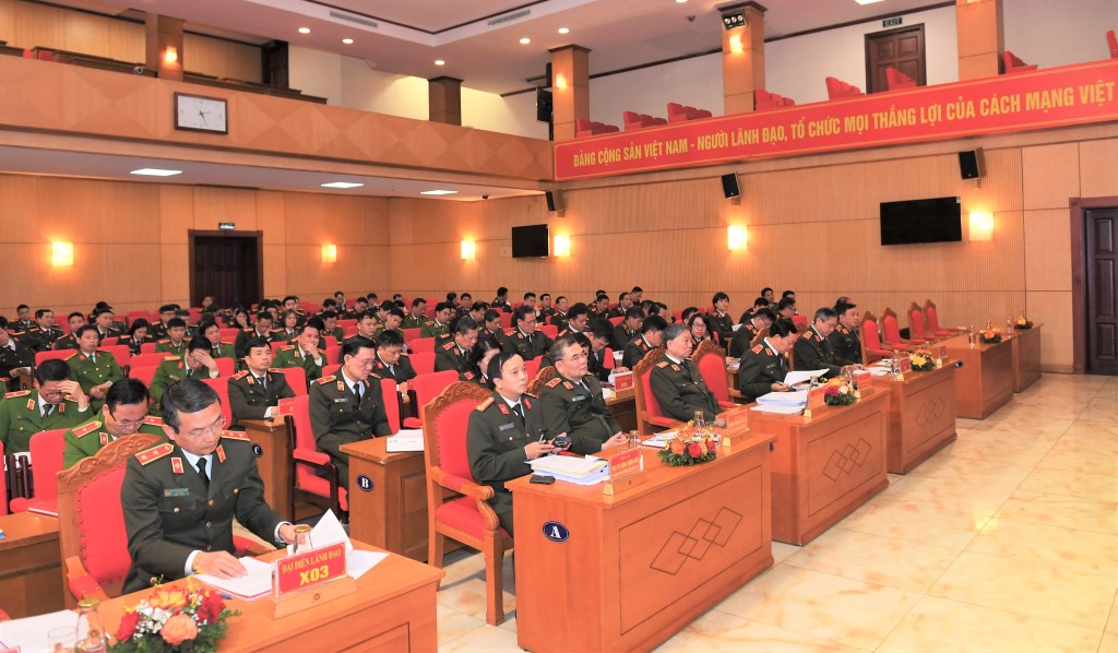 Các đại biểu dự Hội nghị tại điểm cầu Bộ Công an