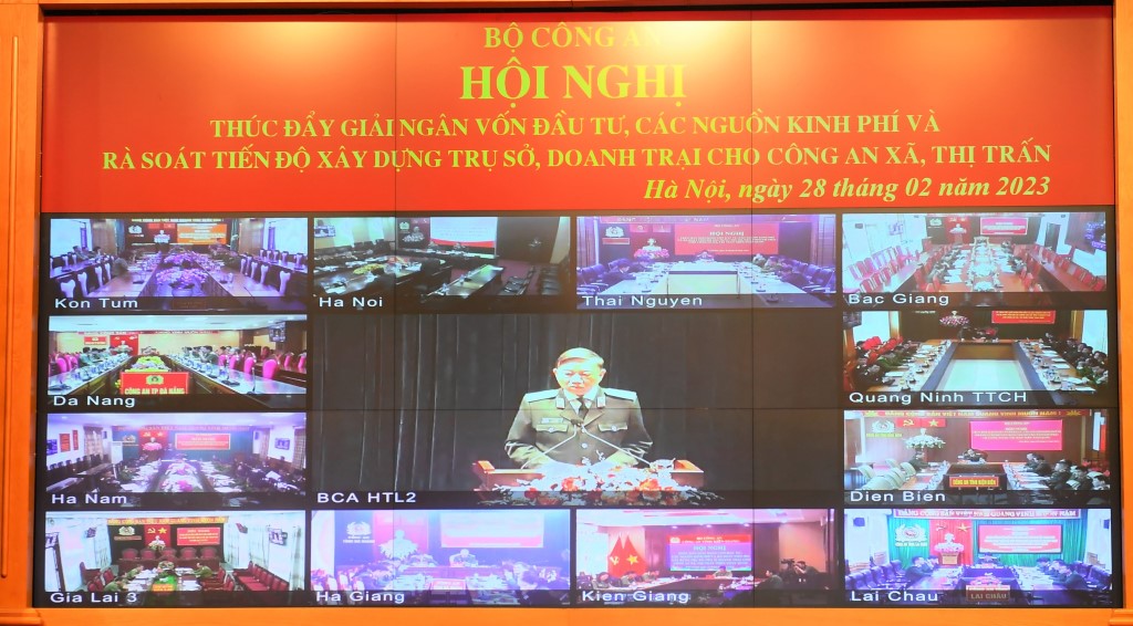 Hội nghị được tổ chức trực tuyến đến Công an các tỉnh, thành phố trực thuộc Trung ương