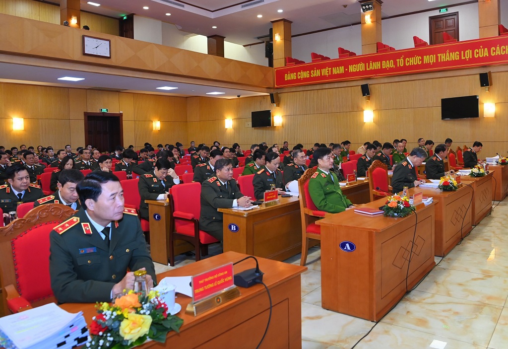 Các đại biểu dự Hội nghị tại điểm cầu Bộ Công an